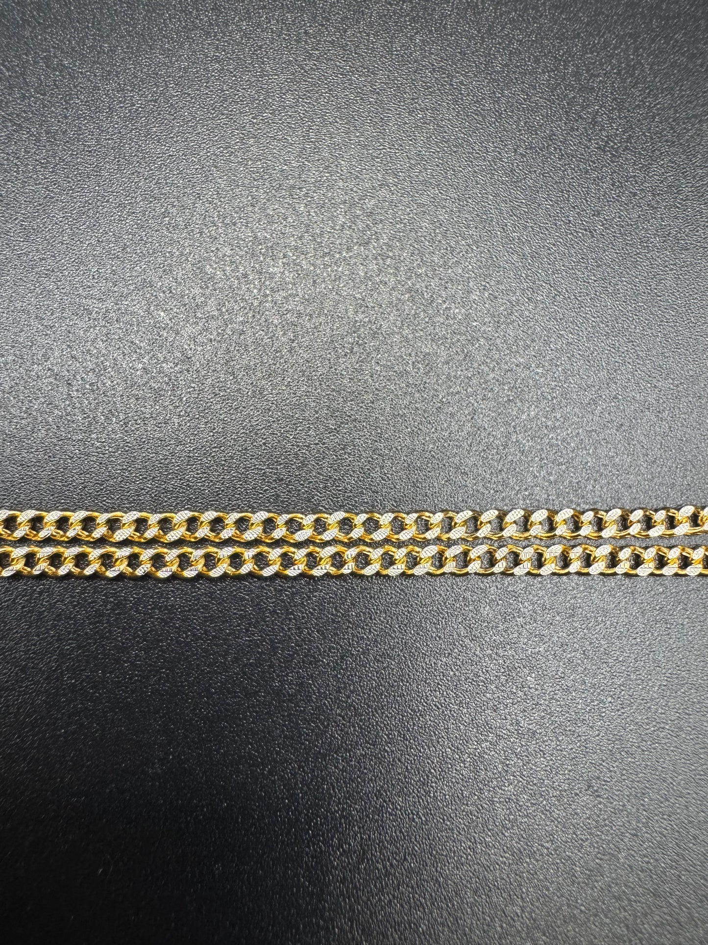 14K CUBAN LINK CHAIN WHITE PAVE