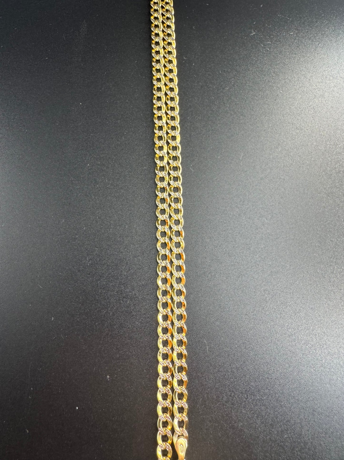 14K Cuban Link Chain White Pave