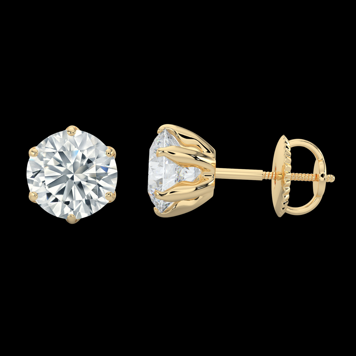 LAB ROUND SOLITAIRE DIAMOND EARING