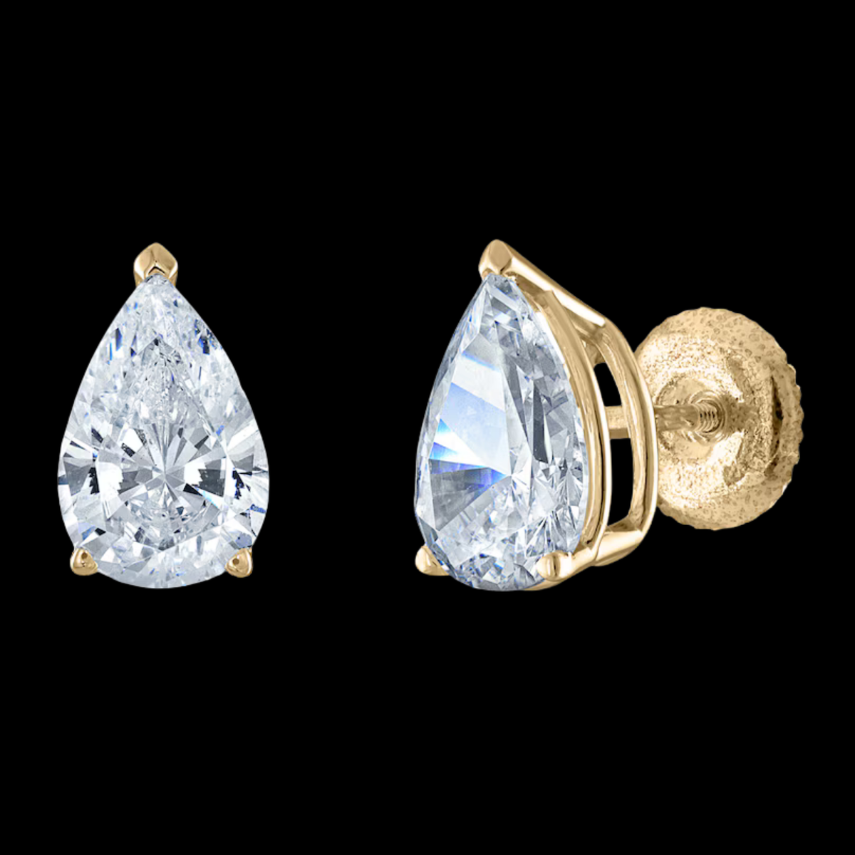 LAB PEAR SOLITAIRE EARING