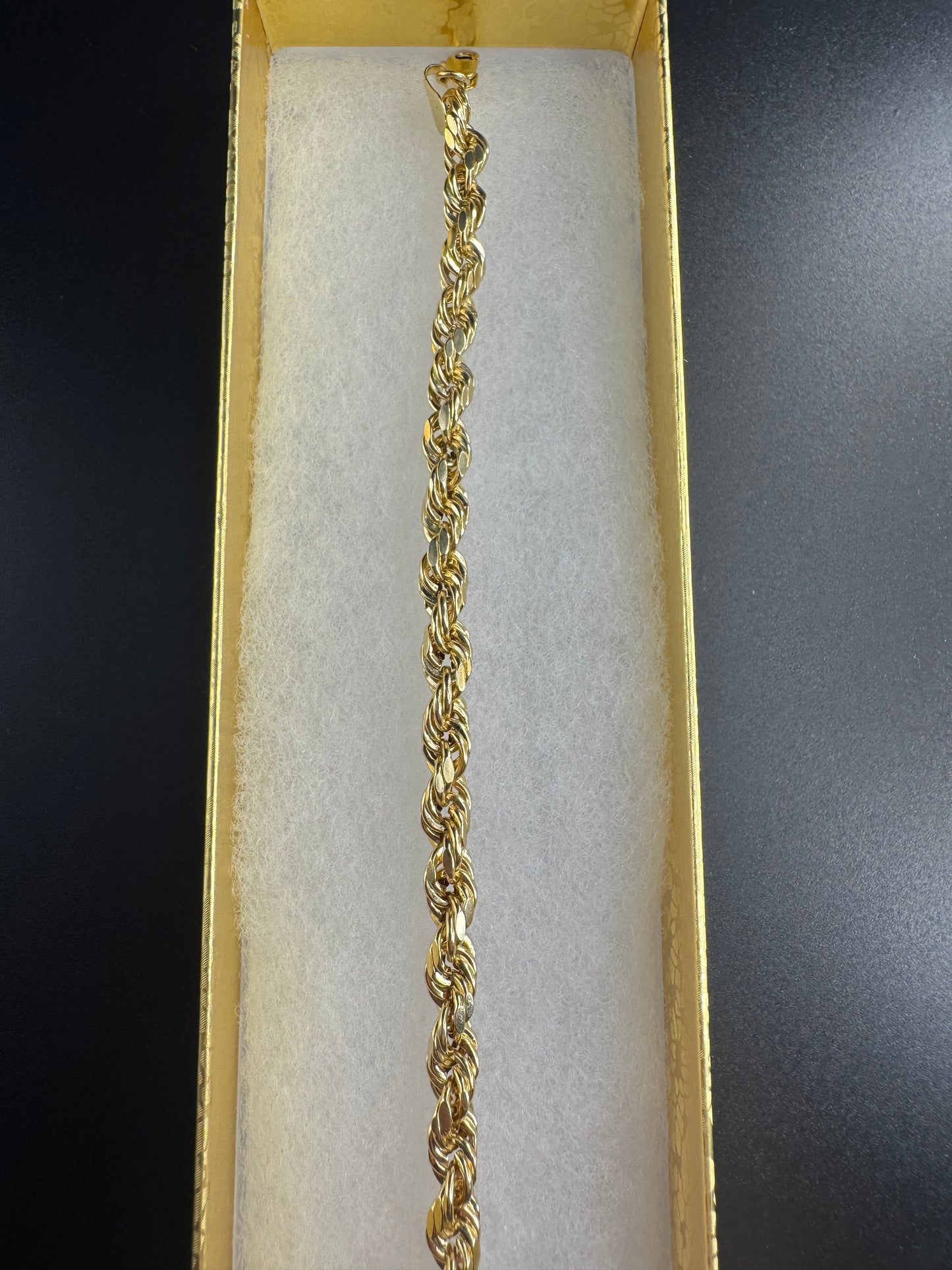 hollow 14k rope bracelet