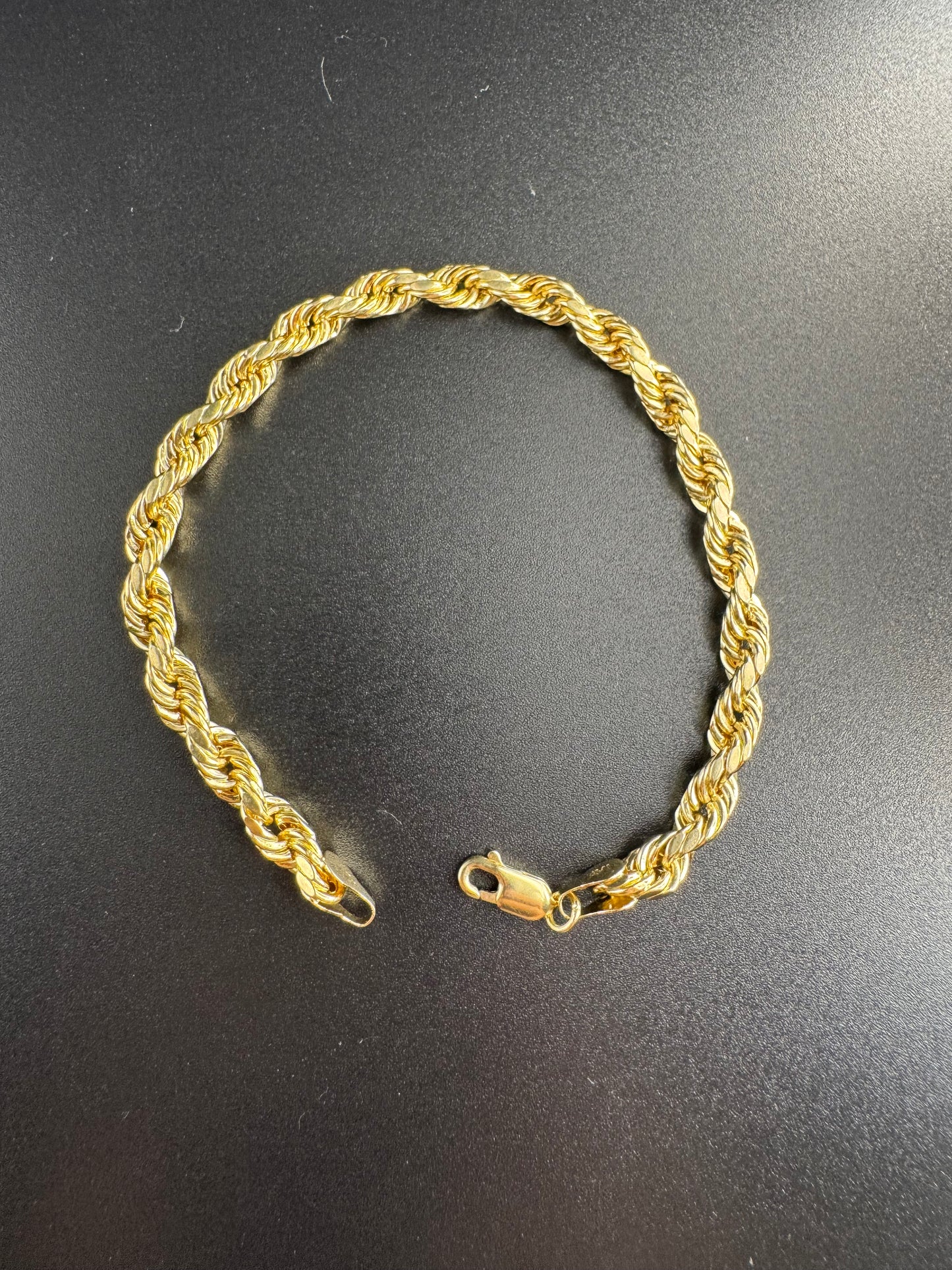 hollow 14k rope bracelet