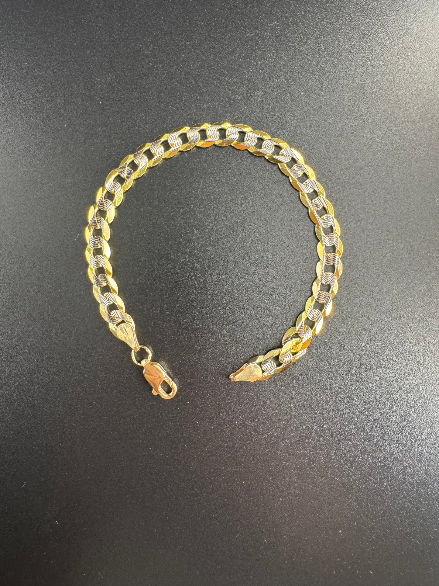 Solid 14k cuban link white pave bracelet