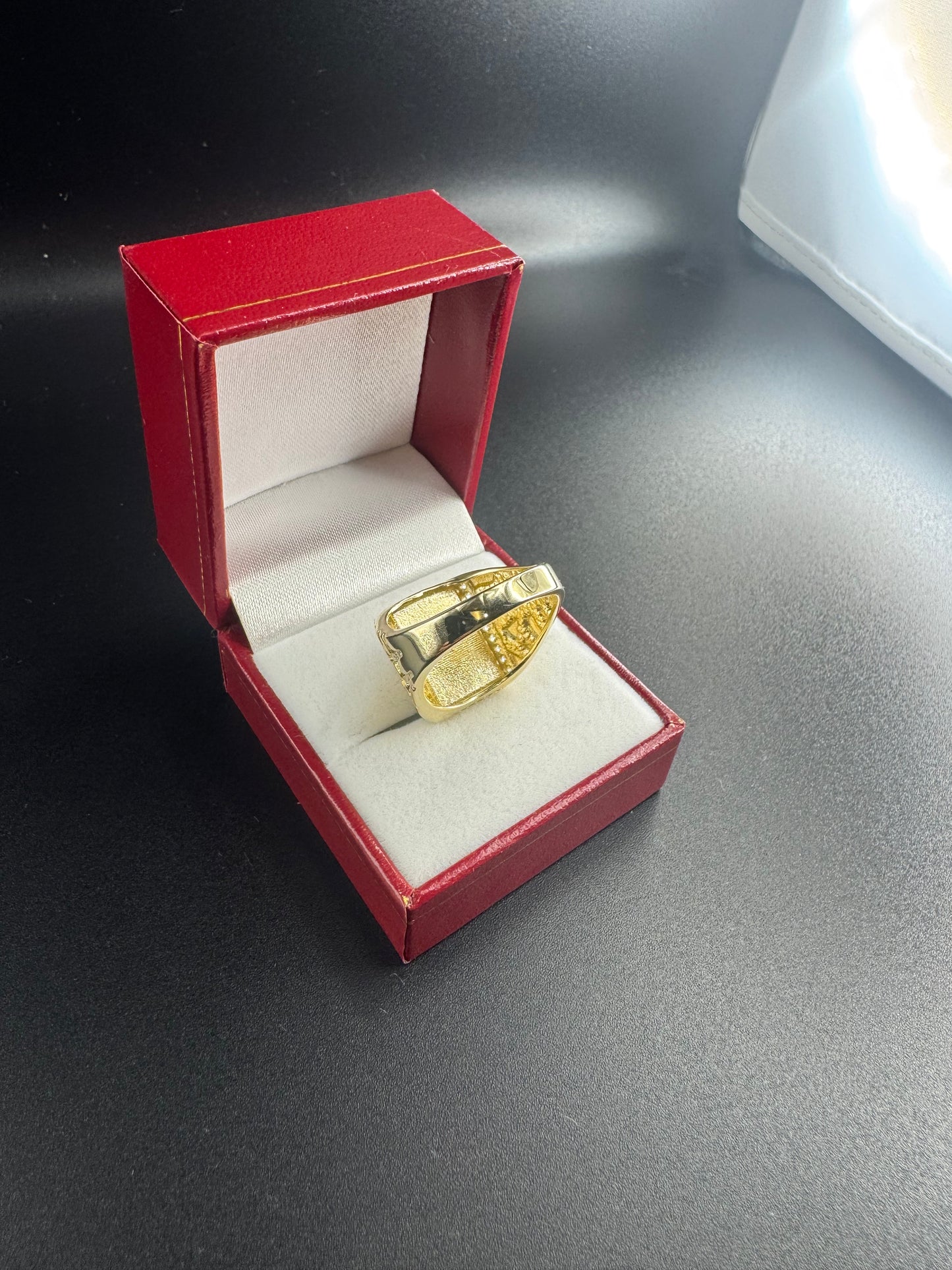MENS BLACK NUGGET SAN JUDAS RING