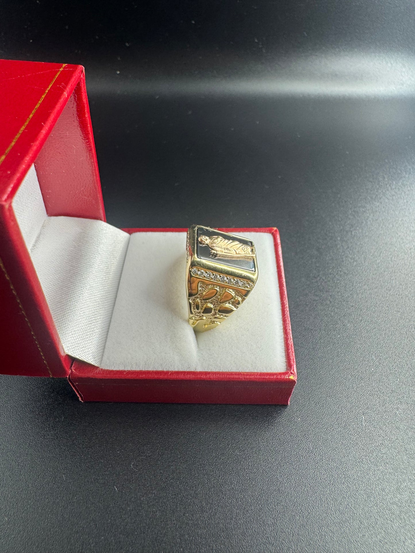 MENS BLACK NUGGET SAN JUDAS RING