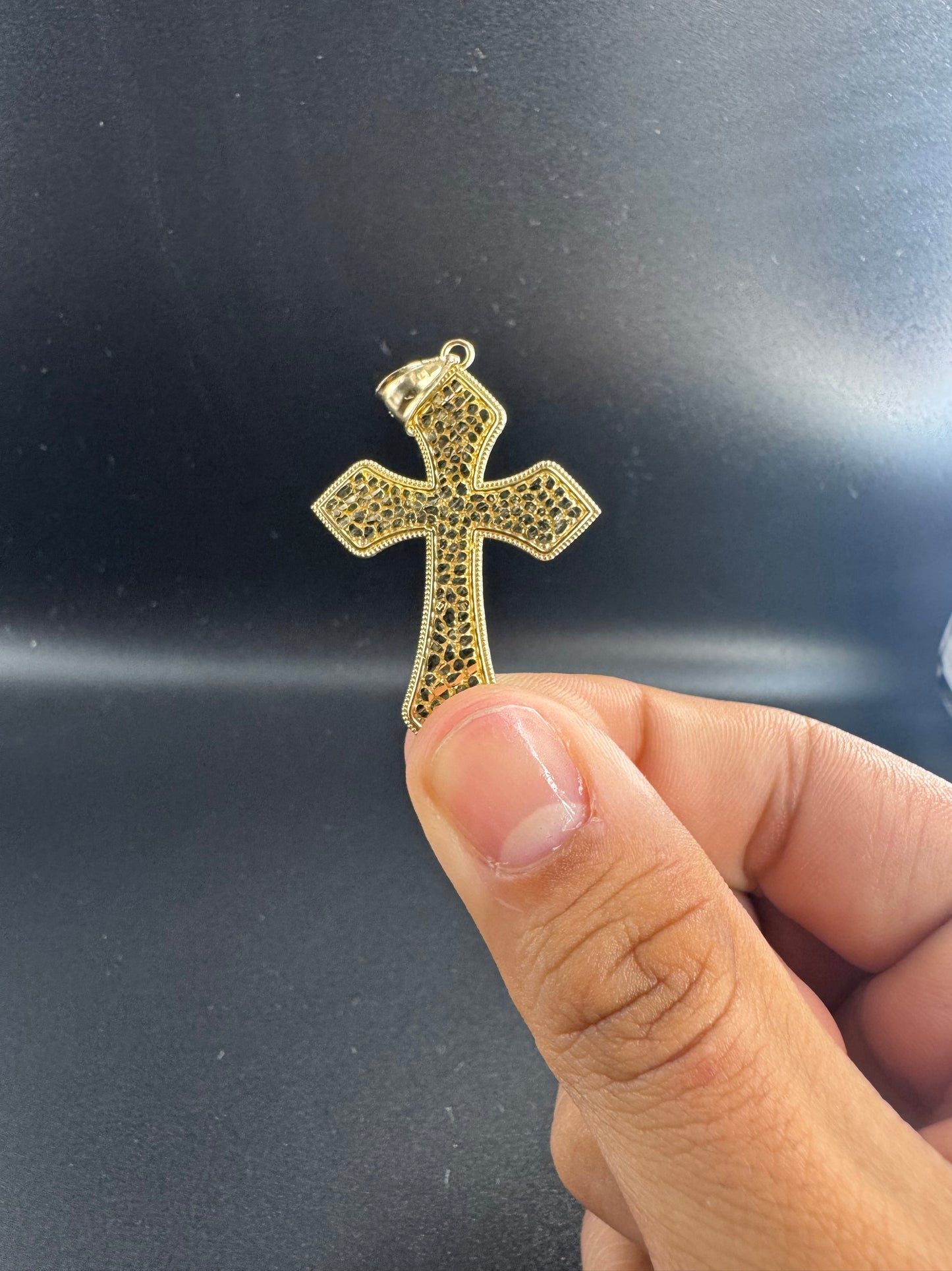 14K NUGGET CROSS PENDANT