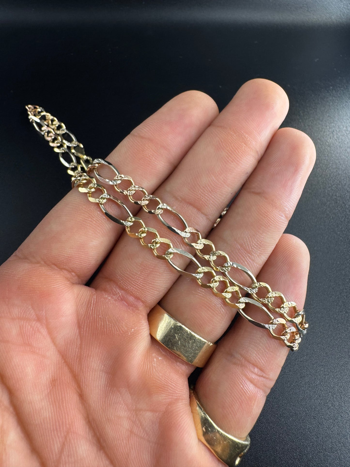14K Figaro Chain Open Link 3 Colors
