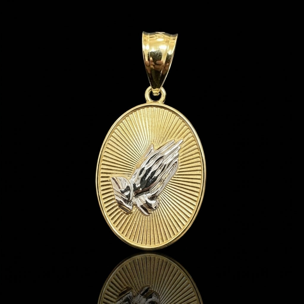 OVAL 2 SIDED BLESSED HANDS PENDANT