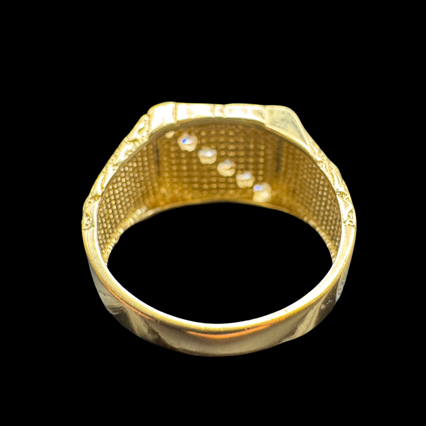 14K NUGGET ZIRCON RING