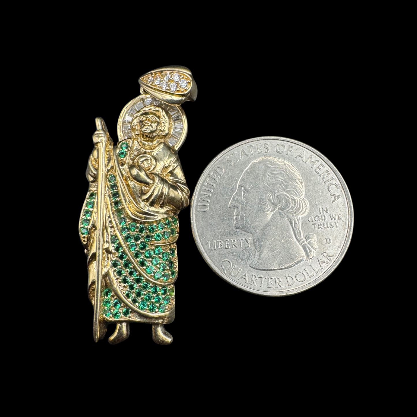 14K ZIRCON SAN JUDAS PENDANT