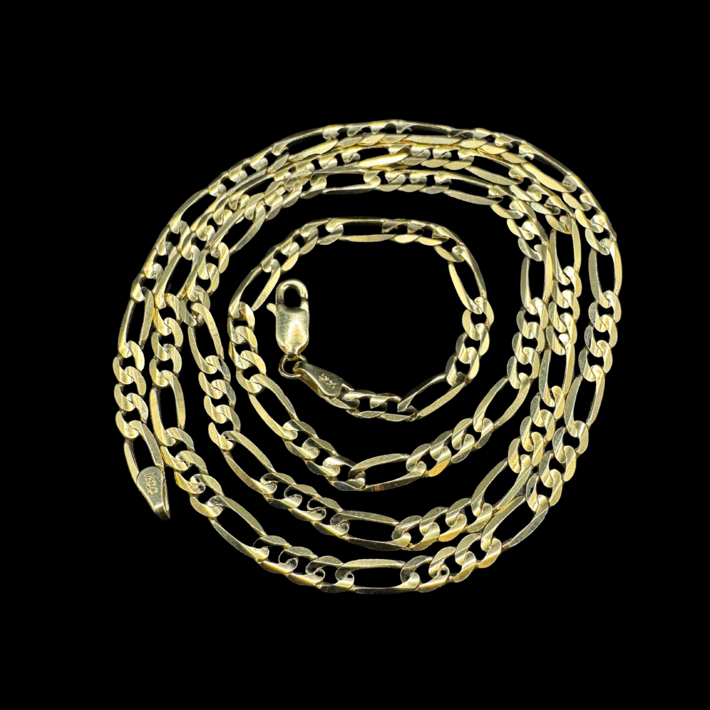 14K SOLID YELLOW GOLD FIGARO LINK CHAIN