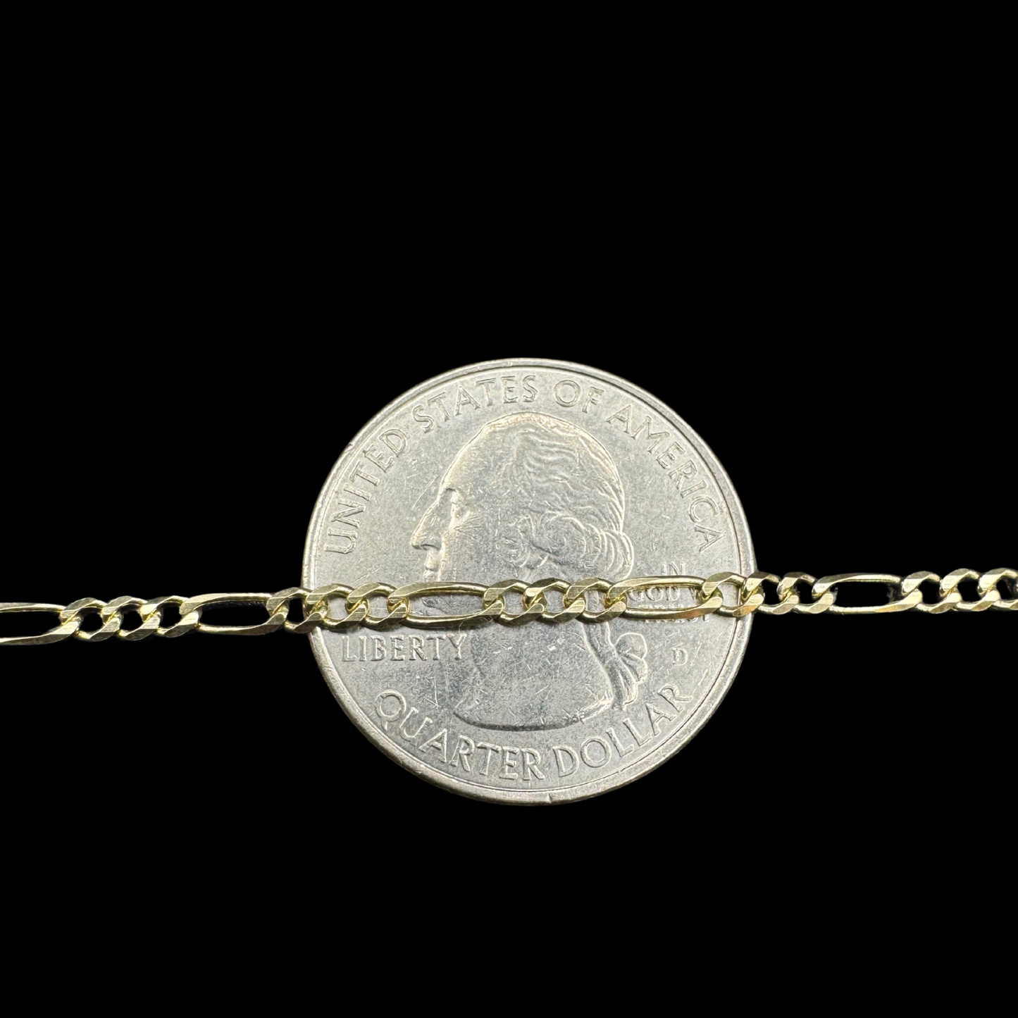 14K SOLID YELLOW FIGARO CHAIN