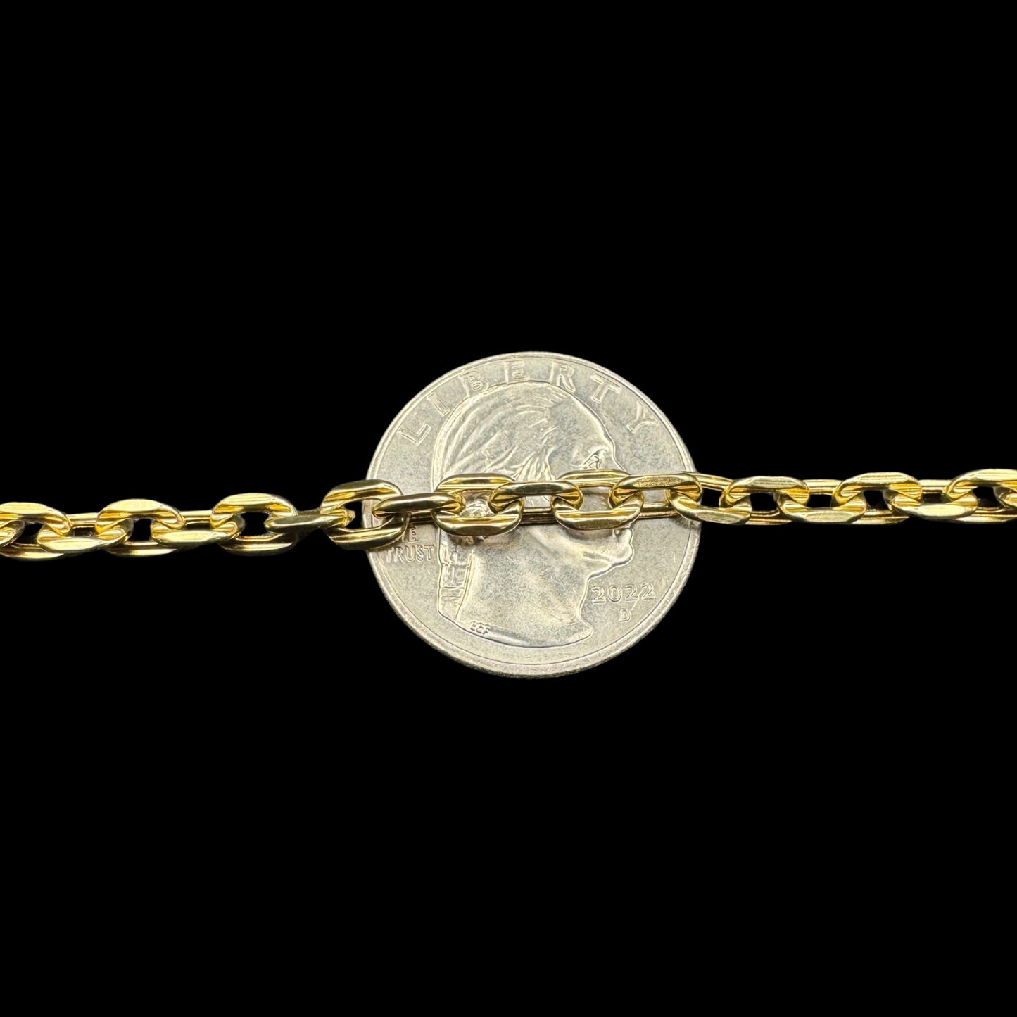 14K HOLLOW ROLO CHAIN