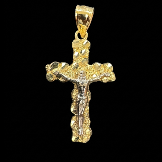 2 TONE NUGGET CRUCIFIX