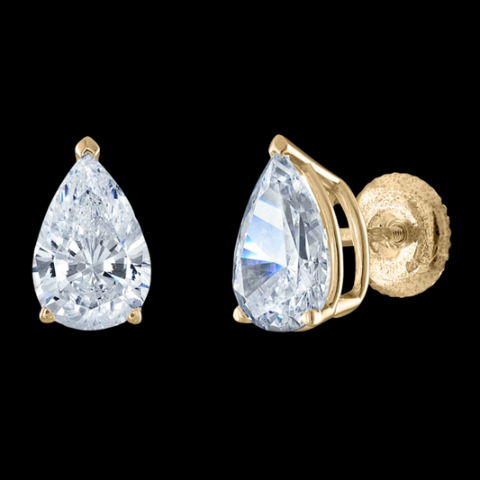 LAB PEAR SOLITAIRE EARING