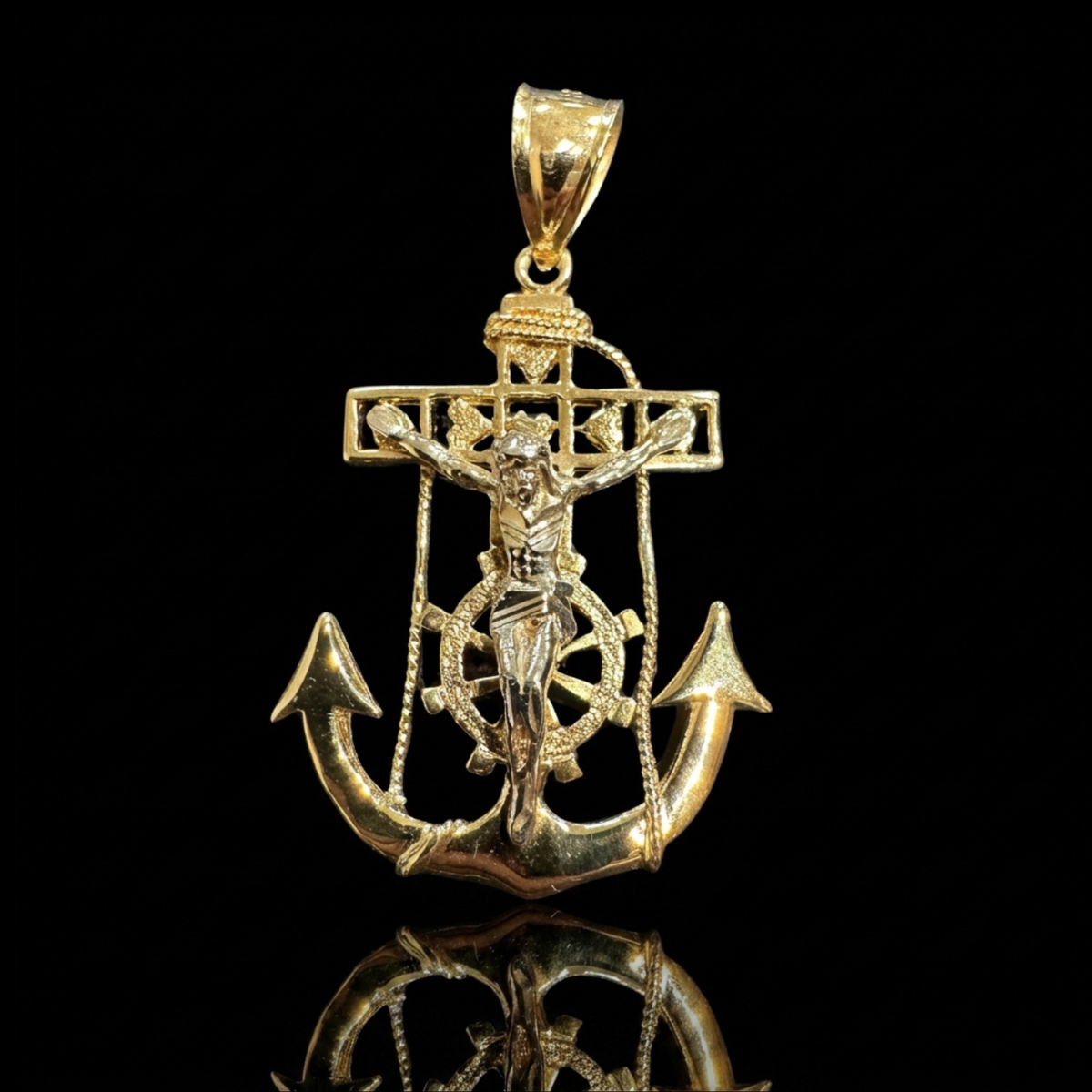 YELLOW ANCHOR CRUCIFIX