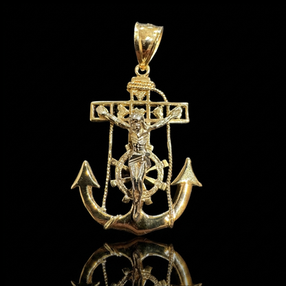 YELLOW ANCHOR CRUCIFIX