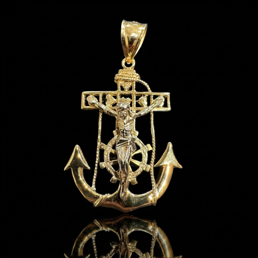 YELLOW ANCHOR CRUCIFIX
