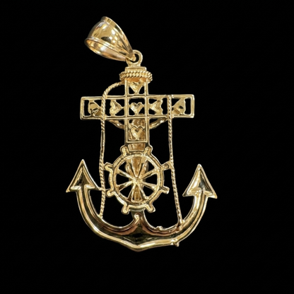 YELLOW ANCHOR CRUCIFIX