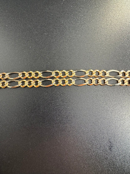 14K Figaro Chain Open Link 3 Colors