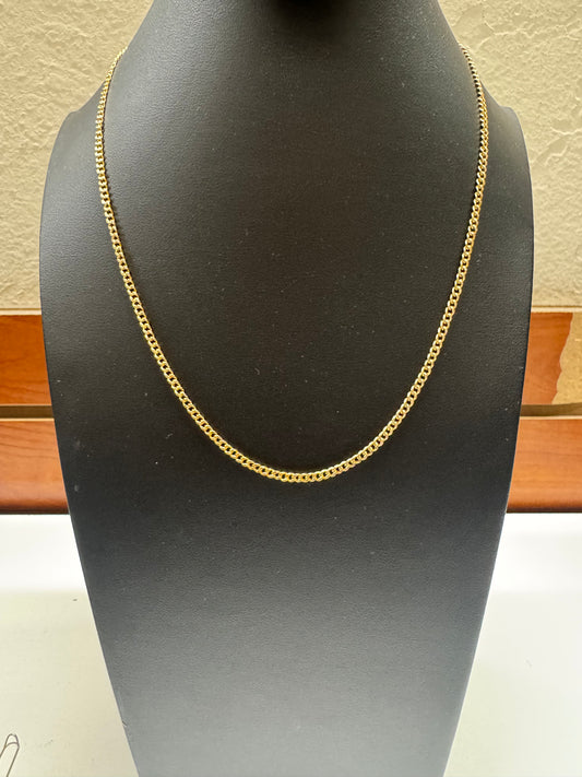 14K CUBAN LINK CHAIN WHITE PAVE