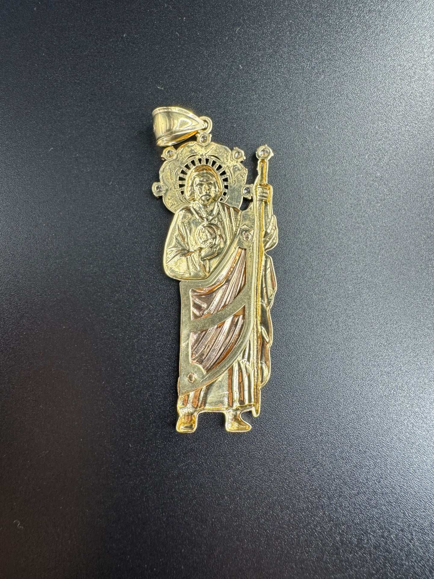 14K LARGE 3 COLOR SAN JUDAS PENDANT