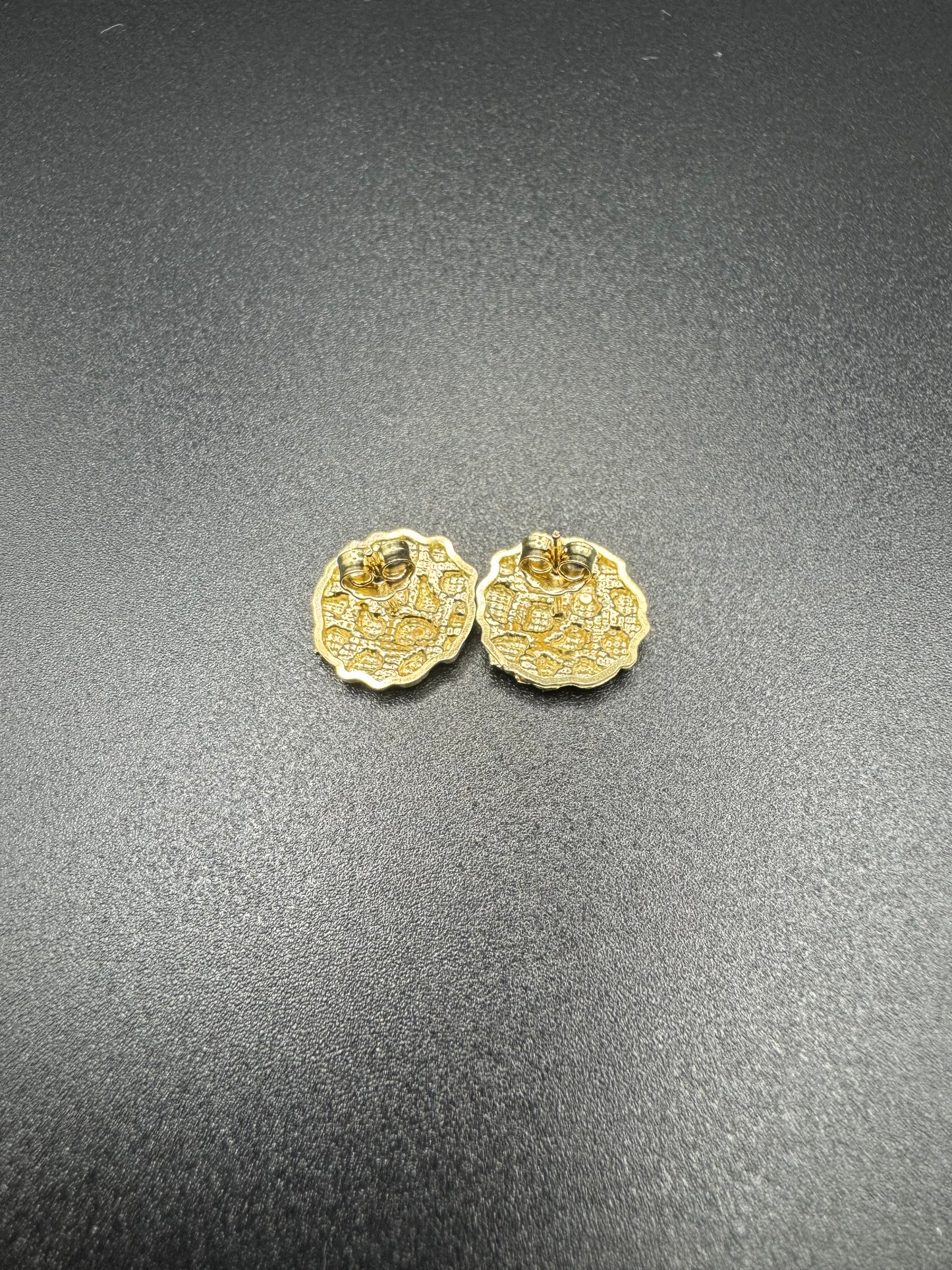 14K MENS ROUND NUGGET EARINGS