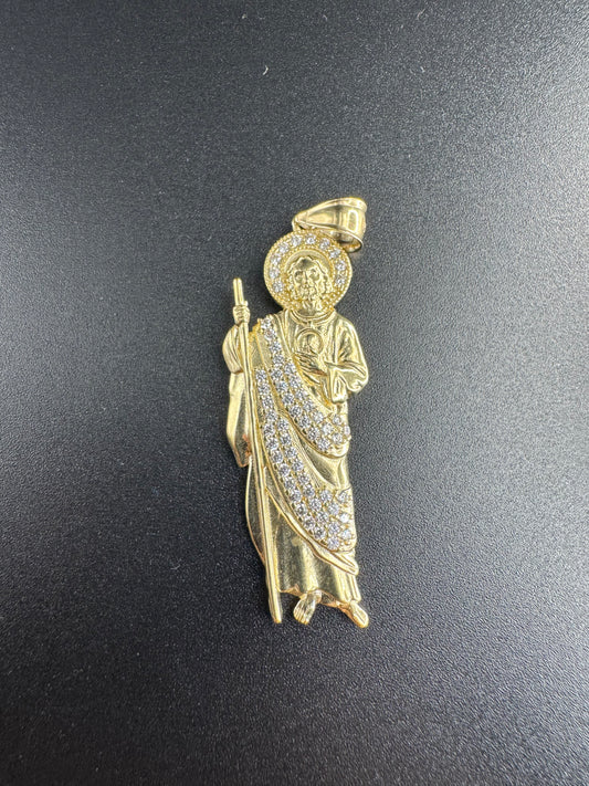 14K SAN JUDAS WITH ZIRCONS