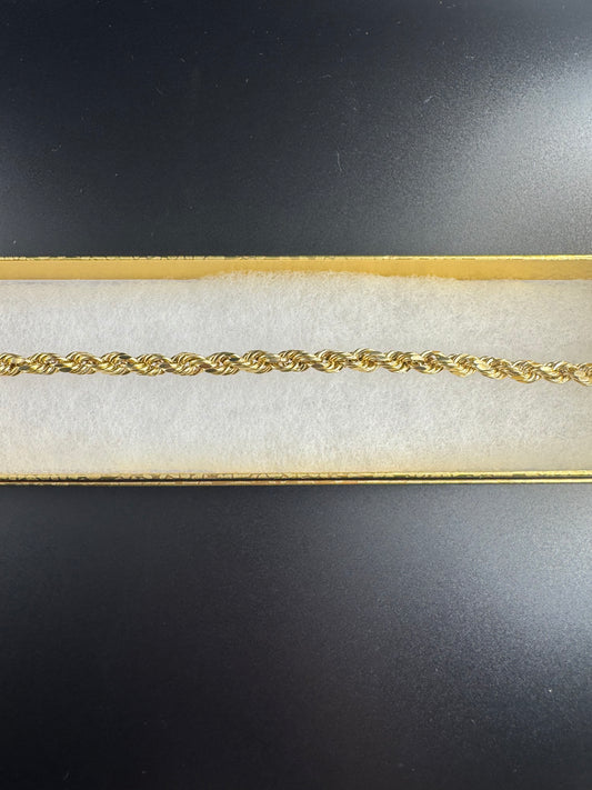 hollow 14k rope bracelet