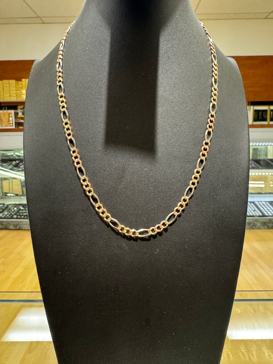 14K Figaro Chain Open Link 3 Colors