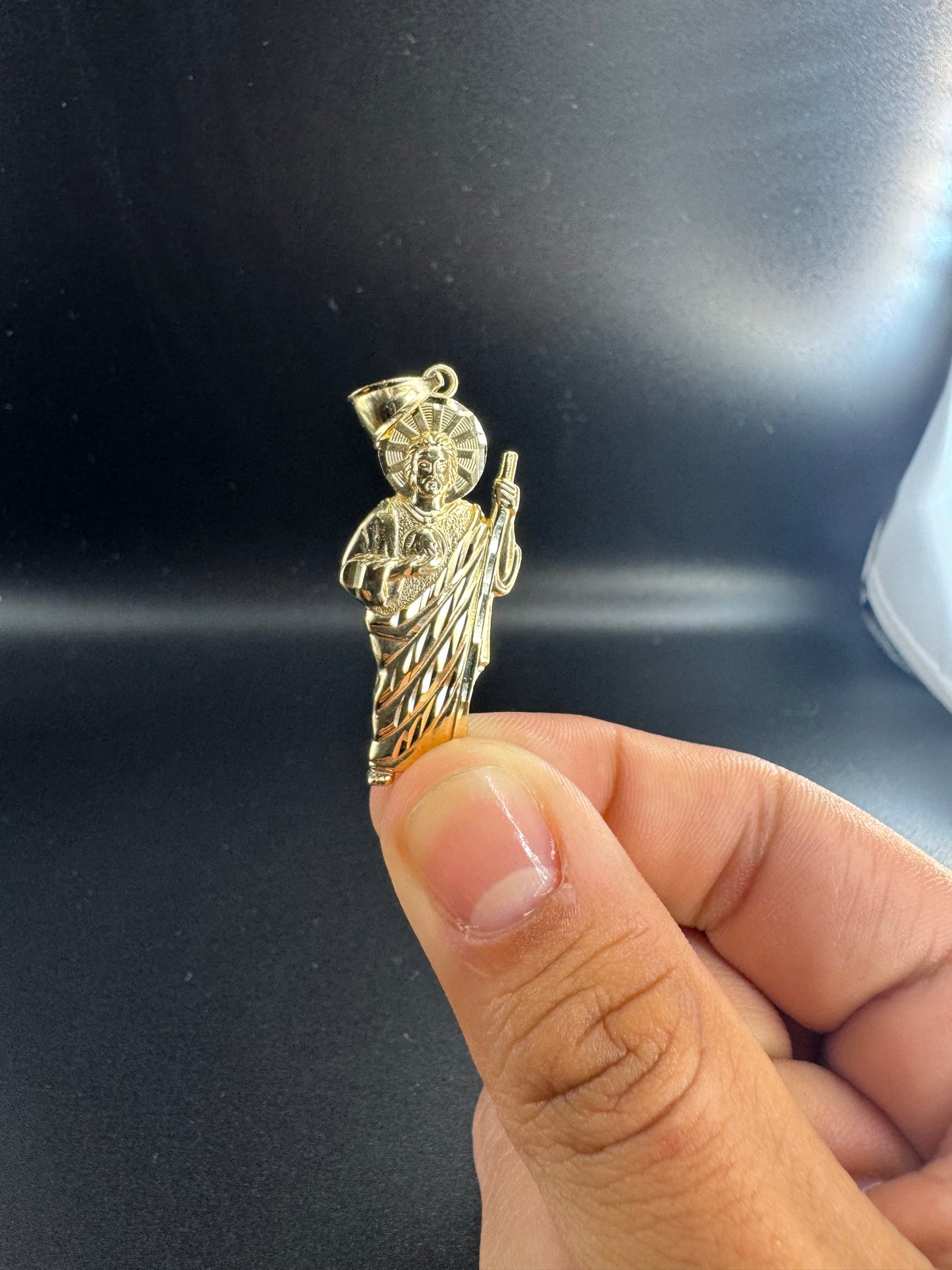 14K SMALL SOLID YELLOW SAN JUDAS PENDANT