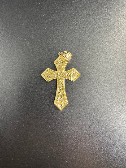 14K NUGGET CROSS PENDANT