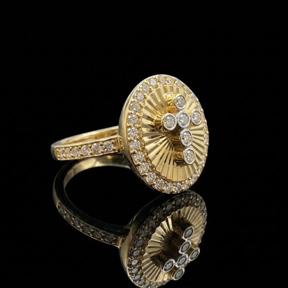 WHITE CROSS OVAL RING
