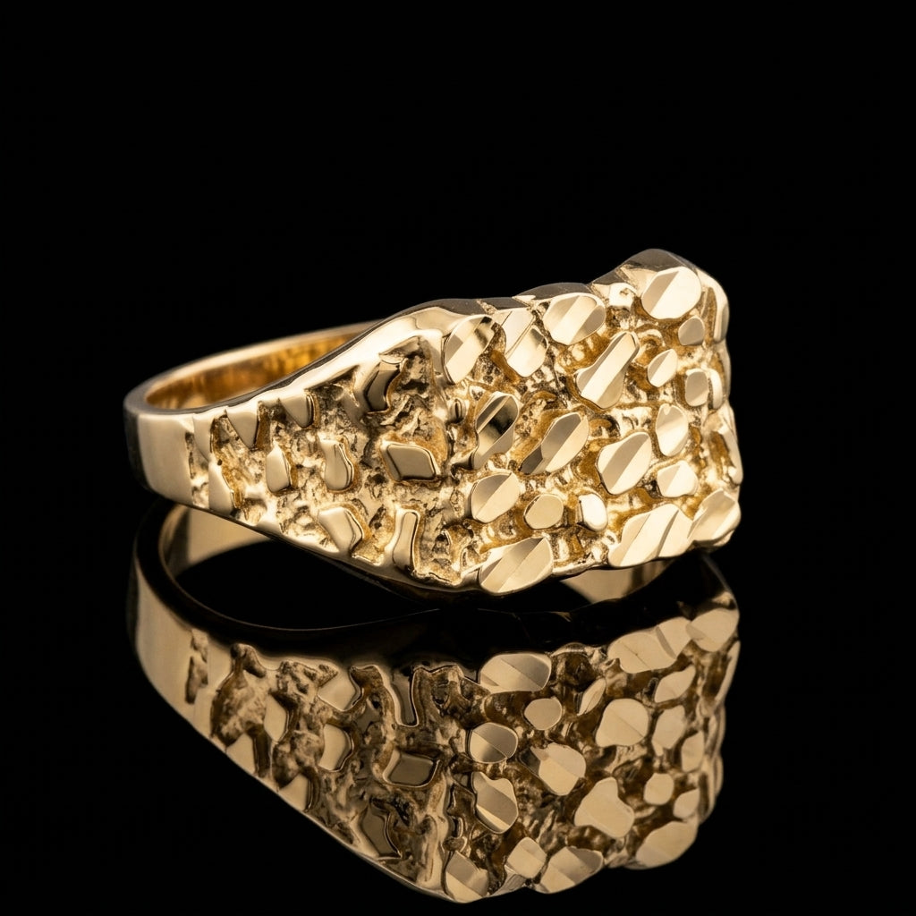 SMALL SQUARE NUGGET RING