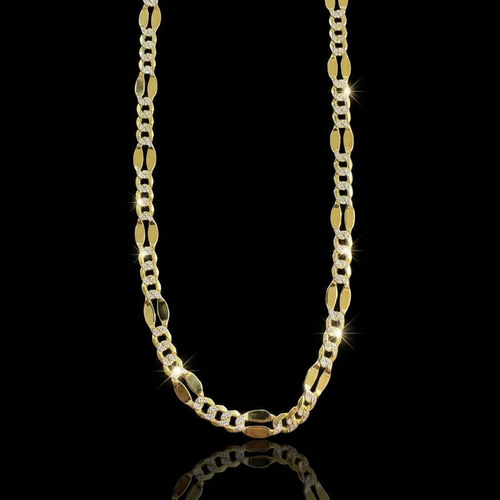 2 TONE CUBAN MIRROR CHAIN