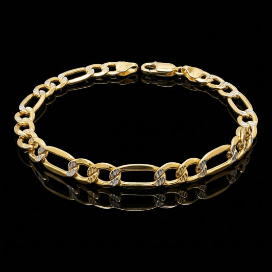 2 TONE FIGARO BRACELET
