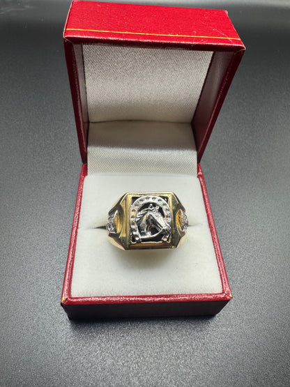 MENS white gold horseshoe ring