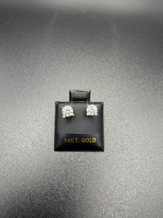 GOLD zircon stud earings