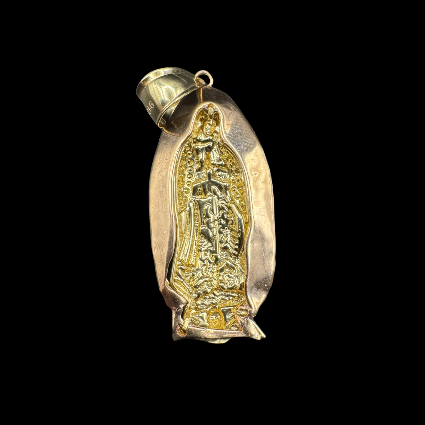 14K 3 TONE VIRGIN MARY PENDANT