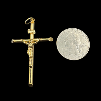 14K YELLOW GOLD CRUCIFIX PENDANT