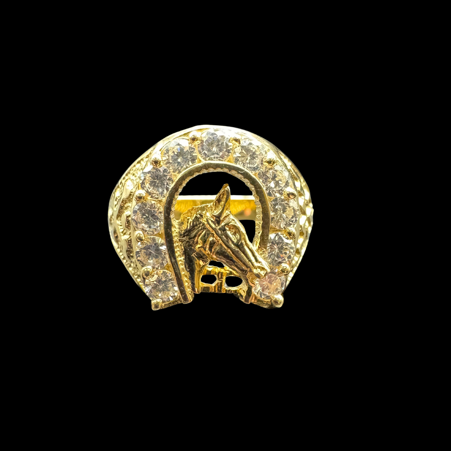 14K HORSESHOE ZIRCON RING