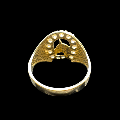 14K HORSESHOE ZIRCON RING