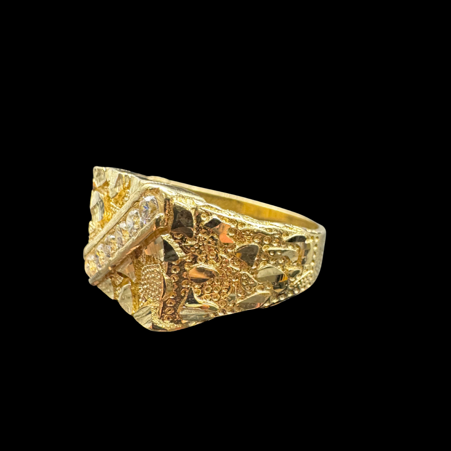 14K NUGGET ZIRCON RING