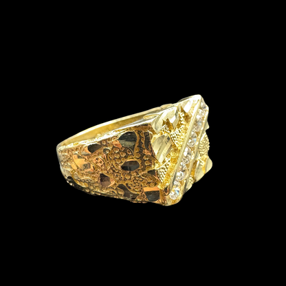 14K NUGGET ZIRCON RING