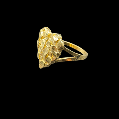14K NUGGET HEART RING