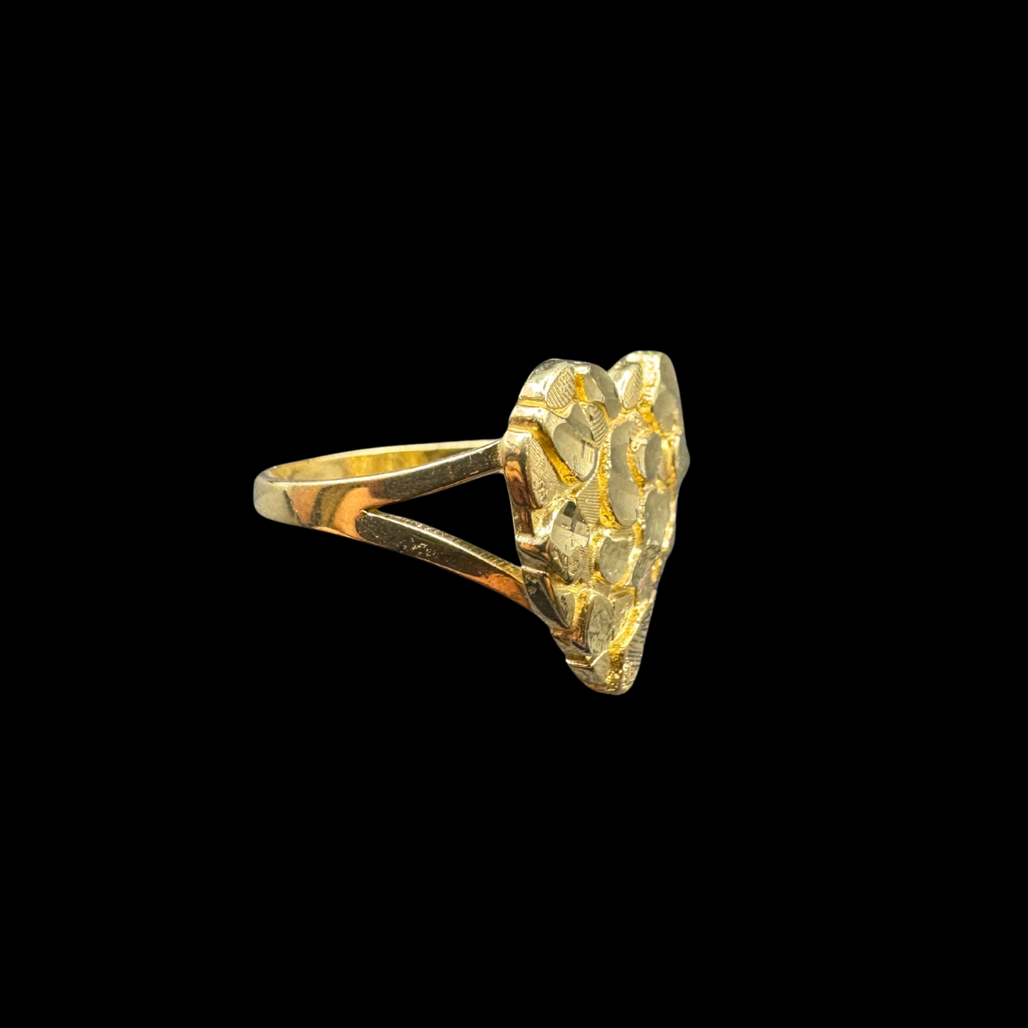 14K NUGGET HEART RING