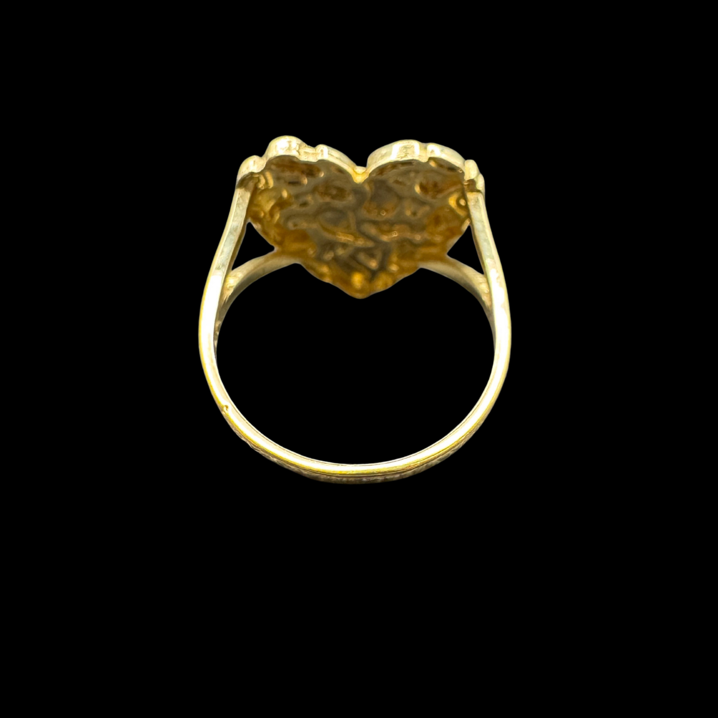 14K NUGGET HEART RING