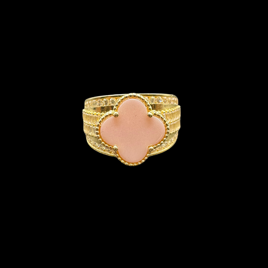 14K PINK VAN CLEEF ZIRCON RING
