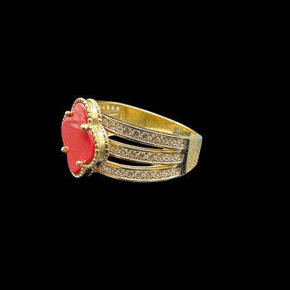 14K RED VAN CLEEF ZIRCON RING