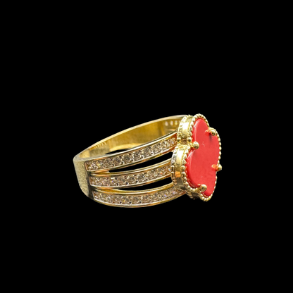 14K RED VAN CLEEF ZIRCON RING